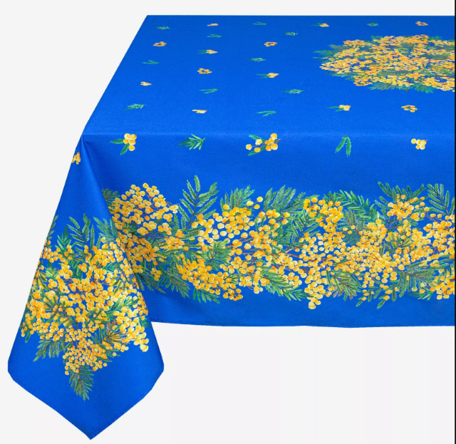 French tablecloth coated or cotton (Mimosa. blue)